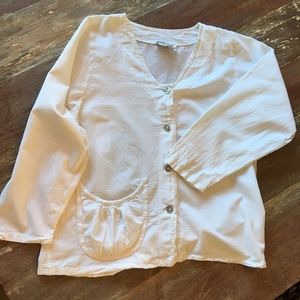 Casual cottonseed Cotton white BoHo top blouse xs